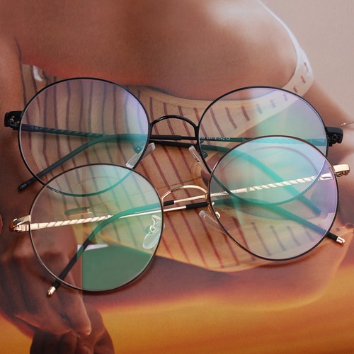 [GCC-1205]남자 여자 동글이 원형 베이직 블랙 골드 메탈 데일리 안경